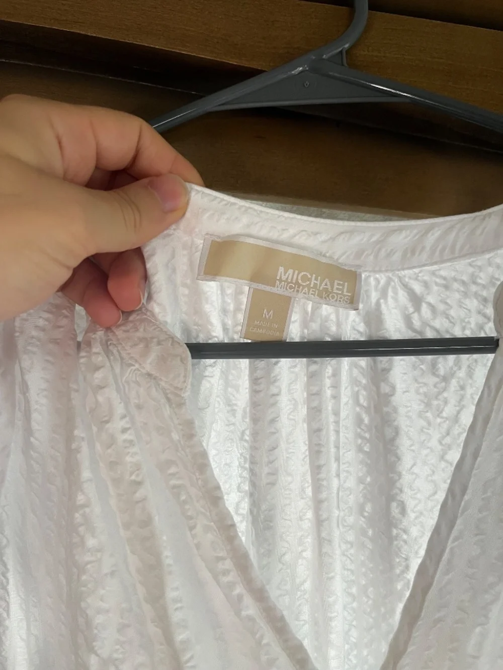 Michael Kors Flutter Sleeve V-Neck Mini Dress Medium M White